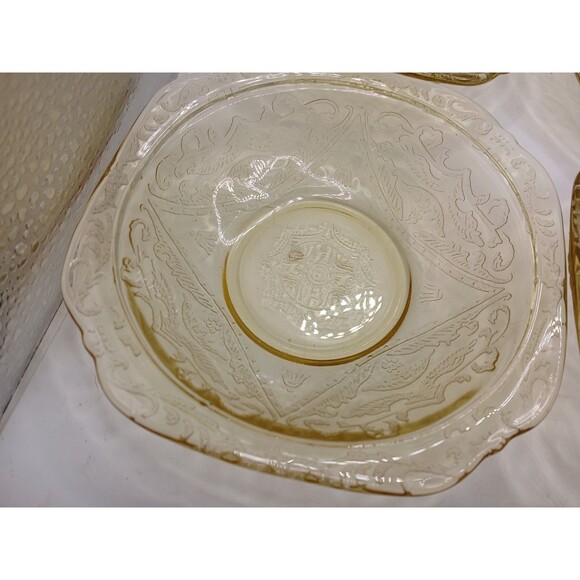 Set of 6 Vintage Federal Glass Co Madrid Amber 5” Berry Fruit Dessert Bowls MCM - Picture 9 of 14